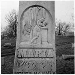 Weeping Willow, weeping figure at monument, Maria. Infant daughter d. Aug. 29 1947 aged 17 days