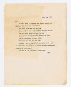 13 June 1934: To: Roy W. Howard. From: William W. Hawkins.