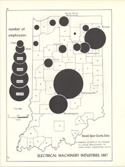 Number of employees, electrical machinery industries, 1967