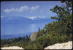 Across Lake Tahoe toward mountains back of west shore