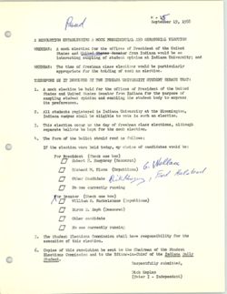 R-15 Resolution Establishing a Mock Presidential and Senatorial Election, 19 September 1968