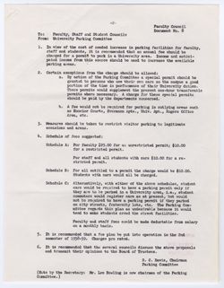 08: Report by the University Parking Committee, ca. 18 November 1958