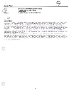 Email from Nora Coulter to Wayne Vance re Fwd: FW: Meeting with Goss and Harman, April 15, 2004, 3:40 PM