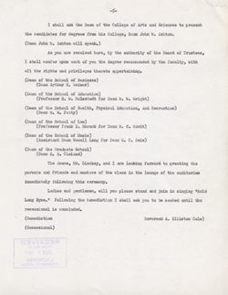 "Remarks at Commencement Exercises." -Indiana University. Feb. 11, 1951