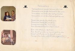 Scrapbook page featuring Cormier family photographs and poem
