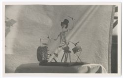 Item 33. Skeleton doll drummer. See photo Item 239 for similar dolls displayed.