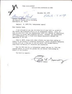 Letter from Paul L. Gomory to Birch Bayh, December 20, 1979
