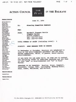 Arms Embargo - Legislation - Senate, Jun 16-27 1994(Oversize)