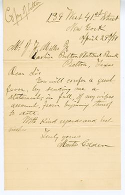 Correspondence and Accounts, 1883-1893