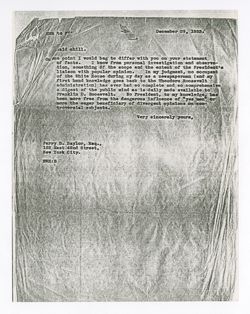 29 December 1933: To: Parry D. Saylor. From: Roy W. Howard.