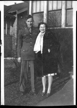 Woman and man in uniform