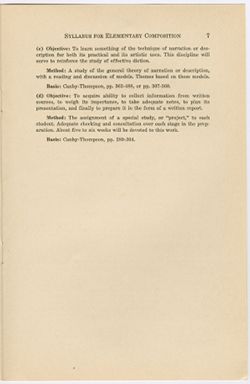 "Syllabus for Elementary English Composition (English 101) Indiana University 1934-35" vol. XXII, no.9