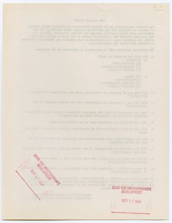Fundraising Policy, Approved by the University Student Activities Committee, ca. 05 May 1964