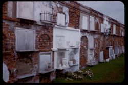 Burial vaults in wall of old Cemetery New Orleans