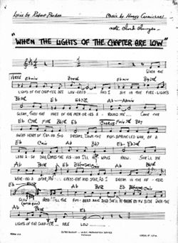 When the lights of the chapter are low, Lead sheet (melody with chord symbols)