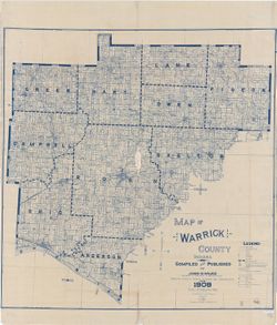 Map of Warrick County Indiana