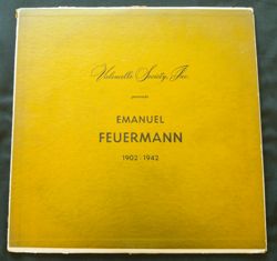 Violoncello Society, Inc. Presents Emanuel Feuermann  Violoncello Society: New York City