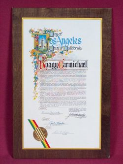 City of Los Angeles. Resolution to commend and recognize HC as one of the world's greatest performers.