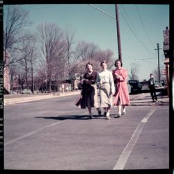 Women crossing street
