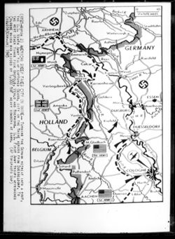 AP wirephoto map, Central Europe, 1945