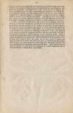 Address on the Subject of Common School Education, 3 January 1837