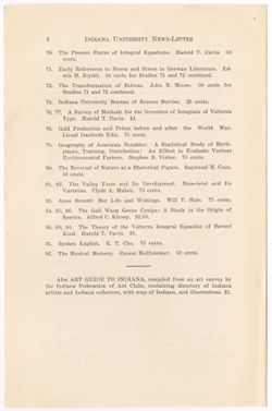 "A List of Indiana University 'Studies'" vol. XIX, no. 8