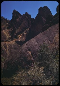 Jagged rocks along ridge at Pinnacles Nat'l. Mon. California.
