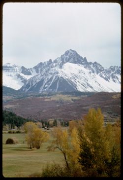 Mt. Sneffels (14,150') seen from Colo. Hwy 62 NW of Ouray.