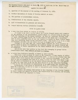 17 March 1953 (Agenda only)