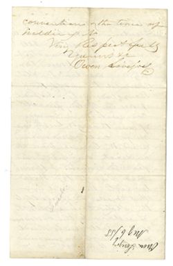 1855, Aug. 6 - Lovejoy, Owen, 1811-1864, abolitionist, congressman. Princeton, Bureau County [Illinois]. To Archibald Williams. State anti-slavery platform; proposes state convention be held in fall of 1855 “to consult together with a view of carrying the State for Freedom in 1856 … I am very anxious that the State should throw off the Douglass rule;” suggests a Northwest convention to indicate preference for President.