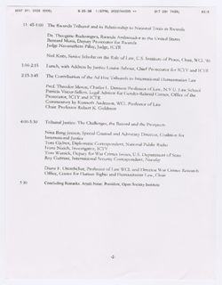 "War Crimes Tribunals: The Record and the Prospects" - Regional Meeting of the American Society of International Law, 1998 Mar 31 - Apr 1