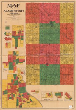 Map of Adams County Indiana