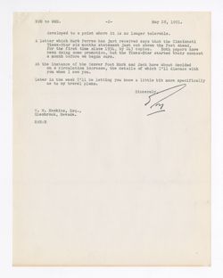 28 May 1951: To: William W. Hawkins. From: Roy W. Howard.