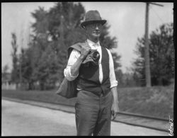 Wade, carrying mail from Ill. Central station, Helmsburg
