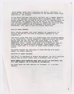 Memo to Executive Committee and FOL, October, 1993