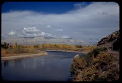 View north up Colorado river around bend east of Grand Junction, Colo.