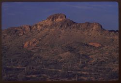 Mountain with a penthouse in late light Vulture Mtns. near Wickenburg, Ariz.