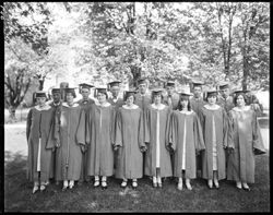 Graduating class of 1926, front of studio, with gowns (o.p. box 16)