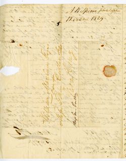 A[ndrew] B. SPENCE, Philadelphia. To William MACLURE, care of Messrs. Stone cullen & Co., Vera Cruz, [Mexico]., 1829 Oct. 12
