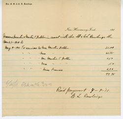 Receipts, 1896-1915