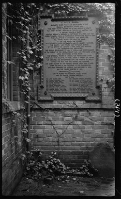 Tablet on St. Paul's Church, Norfolk, Aug. 29, 1910, 10:15 a.m.