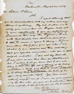 Andrew Wylie, Jr., to Hon. S. P. Chase, 20 August 1852