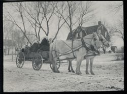 Wagon pulled by horses