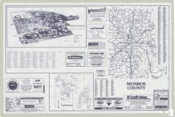 Map of Monroe County with Bloomington and Ellettsville including the Indiana University Bloomington campus guide, Indiana