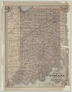 Cram's new sectional map of Indiana [map] / complied and published by George F. Cram , drawn & engraved in the offices of Geo. F. Cram by Ed Spears.