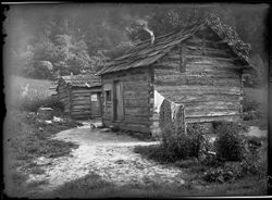 Log cabin, with and without rooster, Little Blue