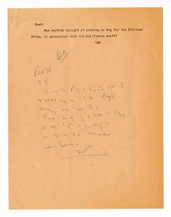 24 November 1939: To: Roy W. Howard. From: George B. Parker.