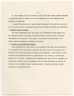 15a: Proposed Revision of the University Rules on Cheating and Plagiarism, ca. 02 May 1961