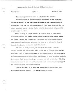 "Remarks at the General Electric College Bowl Dinner" - Federal Room, Mar. 21, 1961