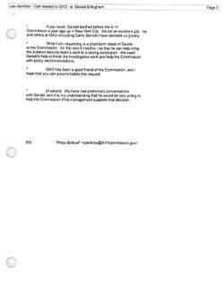 Email from Chris Kojm to Chairs re Call needed to GAO, re: Gerald Dillingham, March 3, 2004, 9:13 AM